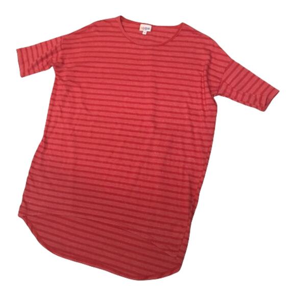 LuLaRoe‎ Womens Top Size XS Irma Tunic Red Stripe Striped Short Sleeve Knit - Picture 2 of 6
